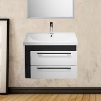 Тумба с раковиной Iddis Color Plus 60 белая, темное дерево