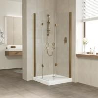 Душевой уголок Vegas Glass 2GPS LUX 90*80 05 crystalvision R профиль бронза, стекло crystalvision