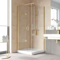 Душевой уголок Vegas Glass GPS-Fis LUX 80*110 09 crystalvision L профиль золото глянцевое, стекло crystalvision