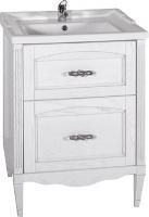 Тумба под раковину ASB-Woodline Римини Nuovo 60 белая, патина серебро