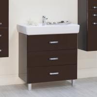Тумба с раковиной Aquaton Америна М 80 темно-коричневая, напольная