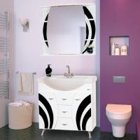 Мебель для ванной Misty Каролина 70 черное стекло