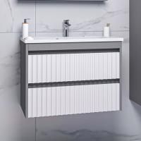 Тумба с раковиной Brevita Balaton 80 подвесная, комбинированная