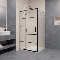 Душевой уголок RGW Passage PA-77B L (1010-1040)х800х1950 профиль черный, стекло прозрачное