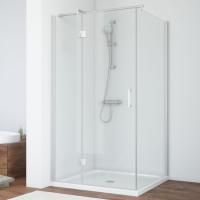 Душевой уголок Vegas Glass AFP-Fis 100*80 07 01 L профиль матовый хром, стекло прозрачное