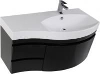 Тумба с раковиной Aquanet Опера 1-115 черная с ящиком R