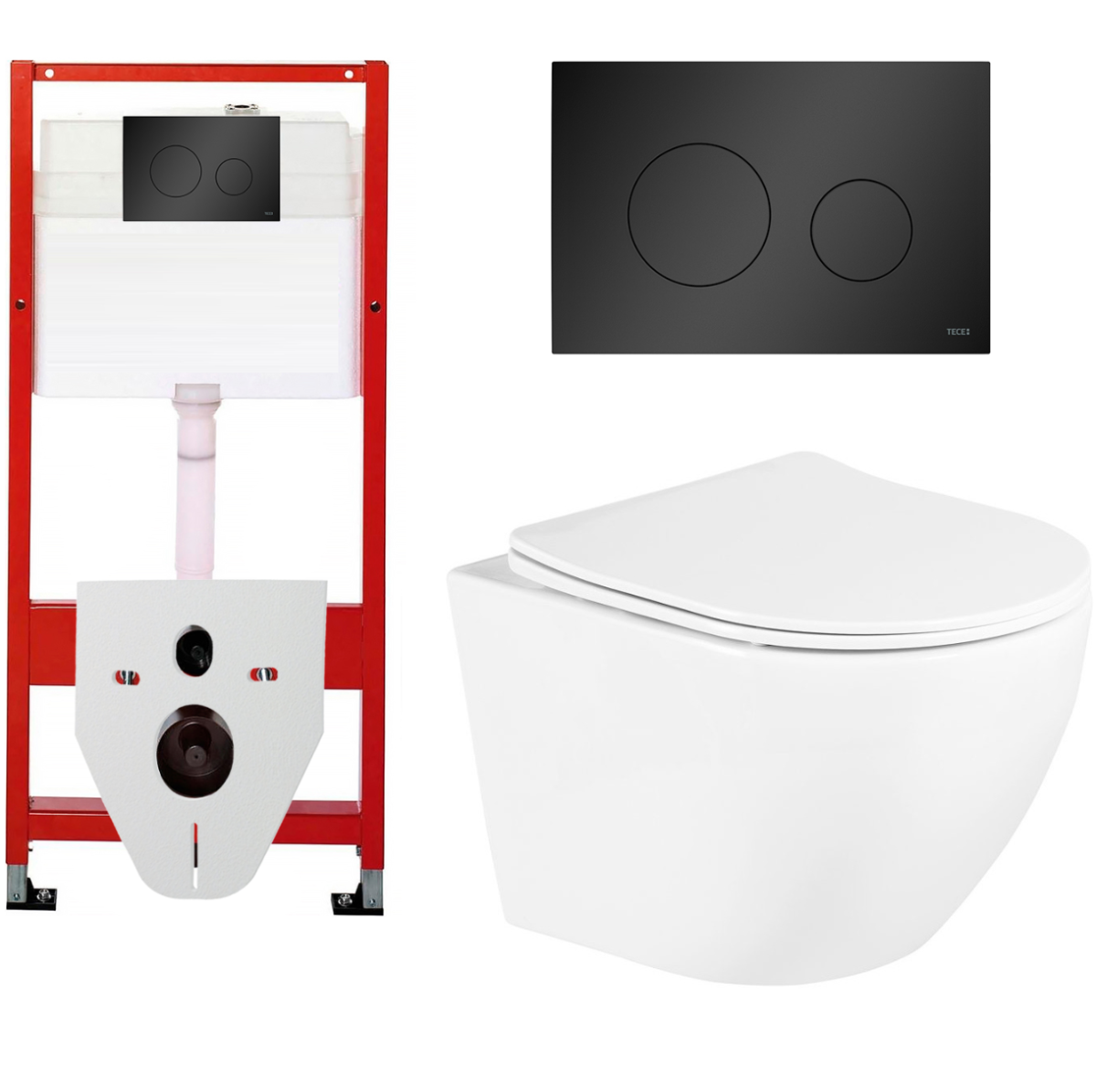 Инсталляция Tece TECEbase K440925 с кнопкой + унитаз подвесной Ceramica Nova Forma CN3009