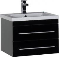 Тумба под раковину Aquanet Верона 58 подвесная черная