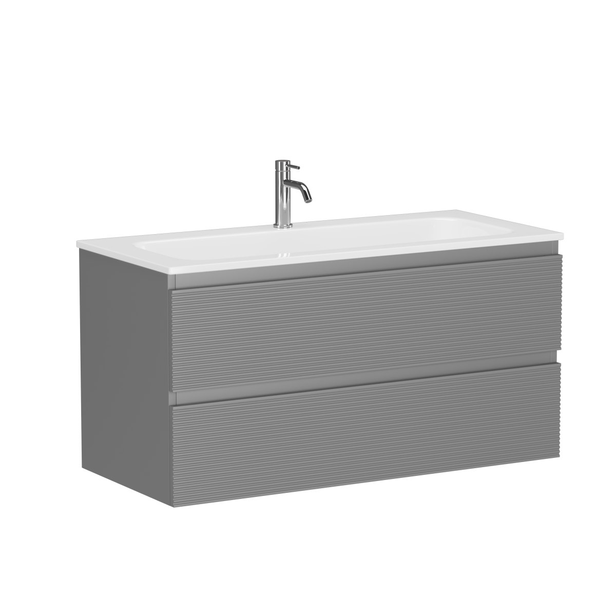 Тумба с раковиной Sancos Folk 90 Ergraut soft, раковина CN7019