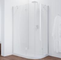 Душевой уголок Vegas Glass AFS-F 110*100 01 01 L профиль белый, стекло прозрачное