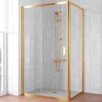 Душевой уголок Vegas Glass ZP+ZPV TUR NOVO 140*90 09 01 профиль золото, стекло прозрачное