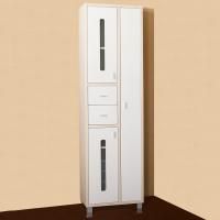 Пенал Бриклаер Бали 57 светлая лиственница, белый глянец, с бельевой корзиной