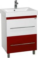 Тумба с раковиной Misty Моника 60 бело-красная эмаль