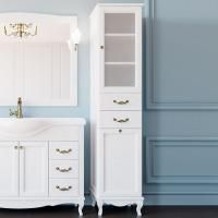 Пенал ValenHouse Астер 40 R с бельевой корзиной, белый, фурнитура бронза