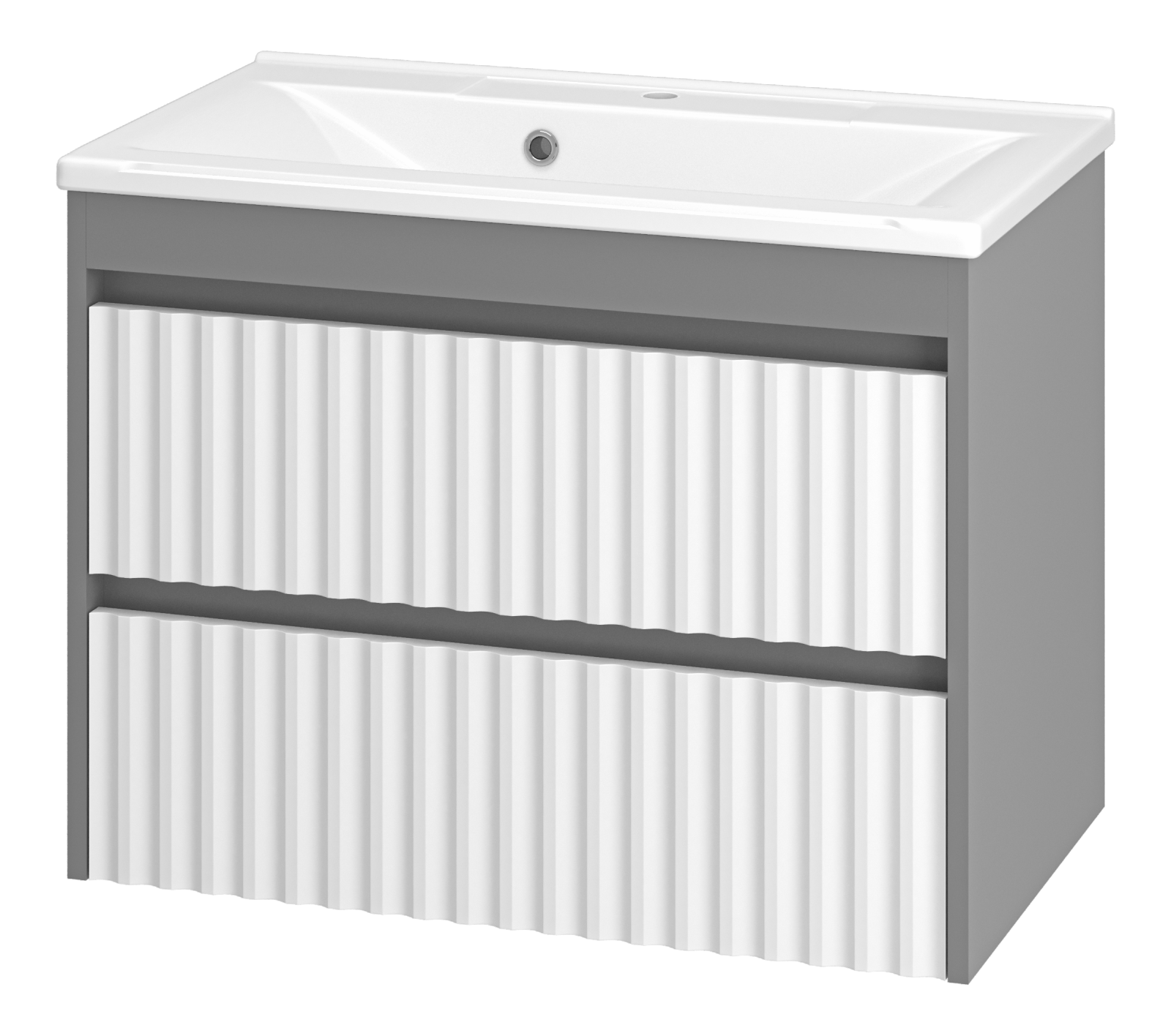 Тумба с раковиной Brevita Balaton 75 подвесная, серая