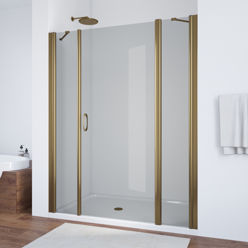 Душевая дверь в нишу Vegas Glass EP-2F 145 05 07 R, профиль бронза, стекло графит
