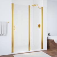 Душевая дверь в нишу Vegas Glass EP-F-1 145 09 crystalvision R профиль золото глянцевое, стекло crystalvision