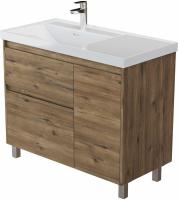 Тумба с раковиной Aquanet Nova Lite 2.0 100 L напольная, дуб рустикальный