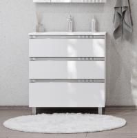 Тумба с раковиной Roca The Gap 80, 3 ящика, белый глянец