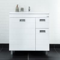 Тумба с раковиной Домино Cube 80 белая