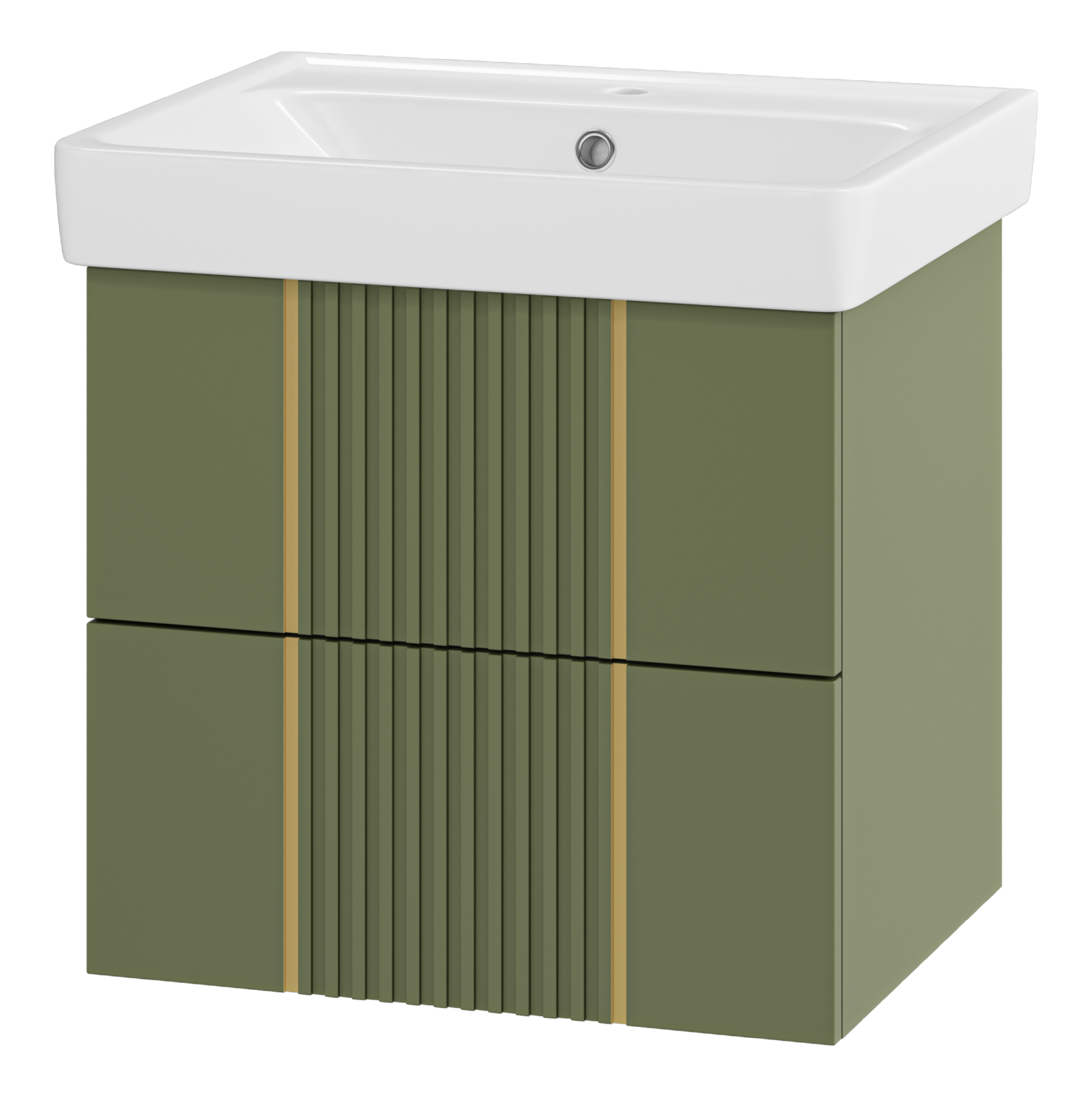 Тумба с раковиной Brevita Vega 60 подвесная, зеленая