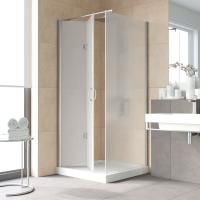 Душевой уголок Vegas Glass GPS-Fis LUX 80*80 08 10 L профиль глянцевый хром, стекло сатин