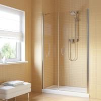 Душевая дверь в нишу Vegas Glass EP-F-2 LUX 135 08 crystalvision R профиль глянцевый хром, стекло crystalvision