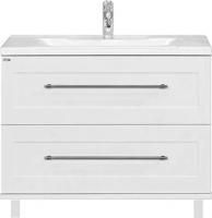 Тумба под раковину Misty Марта 80 напольная белая фактурная