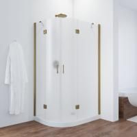 Душевой уголок Vegas Glass AFS-F TUR NOVO 90*80 05 10 R профиль бронза, стекло сатин