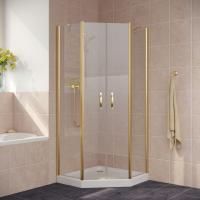 Душевой уголок Vegas Glass EFA-Pen LUX 90 09 crystalvision профиль золото глянцевое, стекло crystalvision