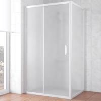 Душевой уголок Vegas Glass ZP+ZPV NOVO 100*80 01 10 профиль белый, стекло сатин