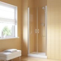 Душевая дверь в нишу Vegas Glass Е2Р LUX 85 07 crystalvision профиль матовый хром, стекло crystalvision