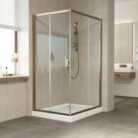 Душевой уголок Vegas Glass ZA-F 100*90 05 01 профиль бронза, стекло прозрачное