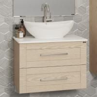 Тумба с раковиной СанТа Венера 70 дуб бежевый, подвесная, со столешницей