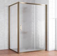 Душевой уголок Vegas Glass ZP+ZPV 140*100 05 02 профиль бронза, стекло шиншилла