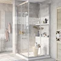 Душевой уголок Stworki Дублин 100x100 см профиль хром глянец, стекло прозрачное