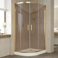Душевой уголок Vegas Glass ZS-F 100*90 09 05 профиль золото, стекло бронза