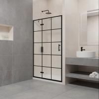 Душевая дверь в нишу RGW Passage PA-07B L (1195-1225)х1950 профиль черный, стекло прозрачное