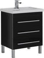 Тумба под раковину Aquanet Сиена 70 напольная черная