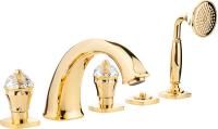 Смеситель на борт ванны Migliore Korona Crystal 27322 золото