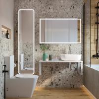 Мебель для ванной Diwo Элиста 100 белый мрамор, с раковиной Moduo 50 Square