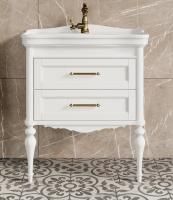 Тумба с раковиной ValenHouse Эстетика 80 белая, фурнитура бронза
