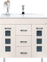 Тумба под раковину Misty Квадро 75 бежевая эмаль