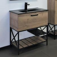 Тумба с раковиной Comforty Бредфорд 75 дуб темный