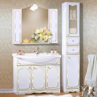 Мебель для ванной Бриклаер Лючия 100 белый глянец, золото