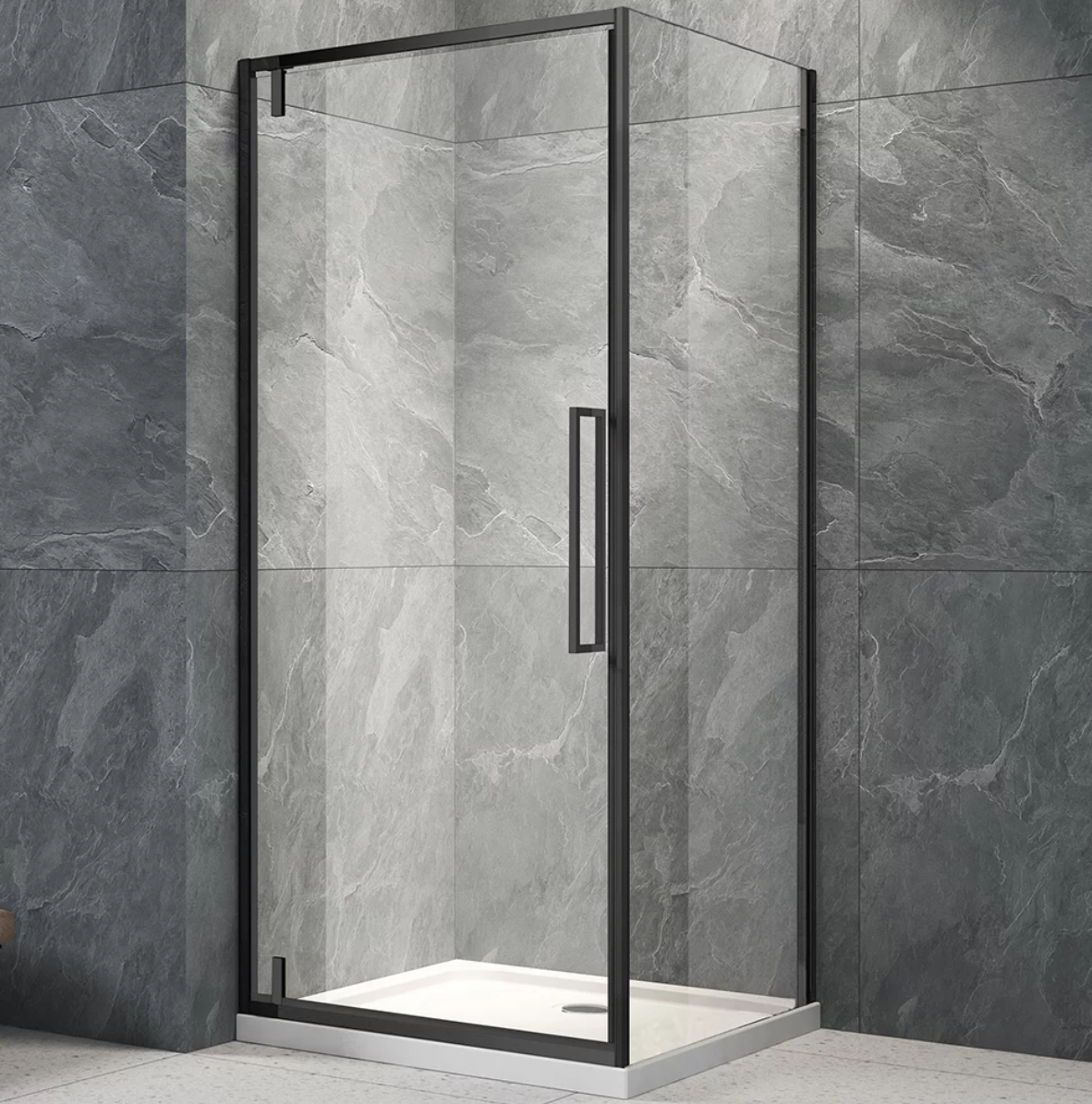 Душевой уголок Veconi Rovigo RV-033B 90x90, профиль черный