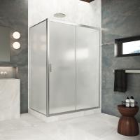 Душевой уголок Vegas Glass ZP+ZPV Protec 150*85 04 10, профиль никель, стекло сатин