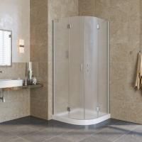 Душевой уголок Vegas Glass AFS LUX 120 07 10 профиль матовый хром, стекло сатин