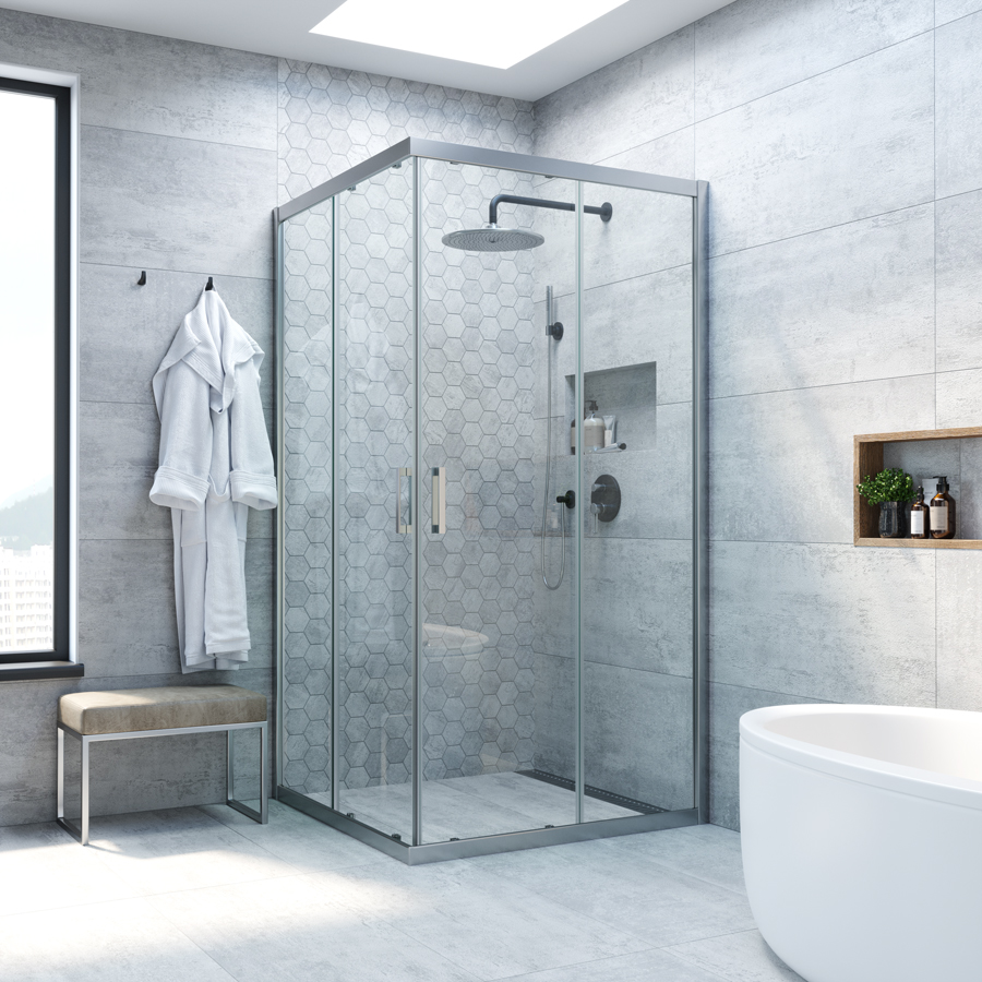 Душевой уголок Vegas Glass ZA NOVO h2000 70 07 crystalvision, профиль матовый хром, стекло crystalvision