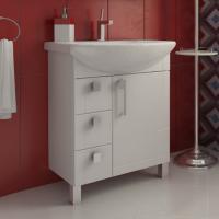 Тумба с раковиной Triton Диана 70 L, 3 ящика, белая